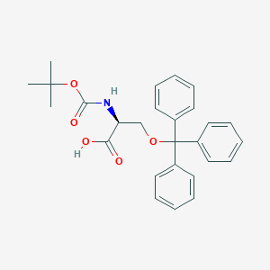 molecular formula C27H29NO5 B1600347 (S)-2-((tert-Butoxycarbonyl)amino)-3-(trityloxy)propanoic acid CAS No. 252897-67-9