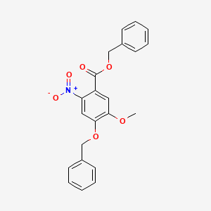 molecular formula C22H19NO6 B1600396 Benzyl 4-(benzyloxy)-5-methoxy-2-nitrobenzoate CAS No. 205259-40-1