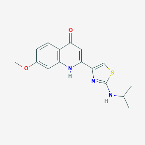 molecular formula C16H17N3O2S B1600482 2-(2-Isopropylamino-thiazol-4-yl)-7-methoxy-quinolin-4-ol CAS No. 300831-05-4