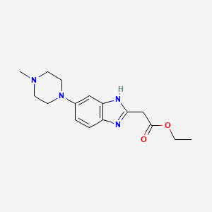 molecular formula C16H22N4O2 B1600483 ethyl 2-(5-(4-methylpiperazin-1-yl)-1H-benzo[d]imidazol-2-yl)acetate CAS No. 402948-37-2