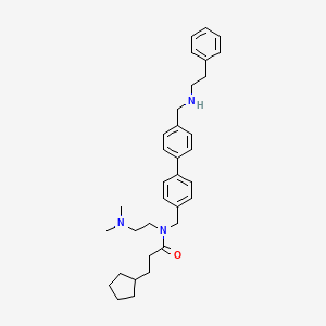 3-cyclopentyl-N-[2-(dimethylamino)ethyl]-N-[[4-[4-[(2-phenylethylamino)methyl]phenyl]phenyl]methyl]propanamide