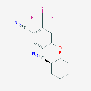 molecular formula C15H13F3N2O B1600586 4-(((1R,2S)-2-氰基环己基)氧基)-2-(三氟甲基)苯甲腈 CAS No. 956004-50-5