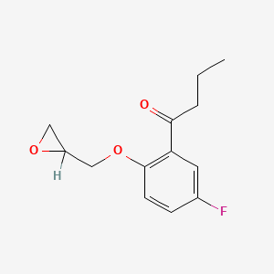 molecular formula C13H15FO3 B1600605 1-[5-Fluoro-2-(oxiranylmethoxy)phenyl]butan-1-one CAS No. 94135-58-7
