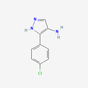 molecular formula C9H8ClN3 B1600650 3-(4-chlorophenyl)-1H-pyrazol-4-amine CAS No. 91857-91-9