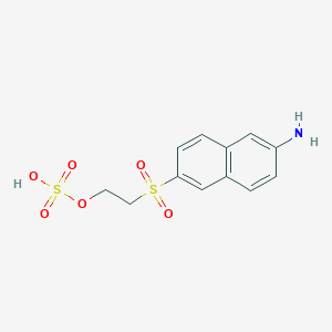 molecular formula C12H13NO6S2 B1600690 Ethanol-2-[(6-amino-2-napthalenyl)-sulfonyl]-hydrogen sulfate CAS No. 62158-71-8