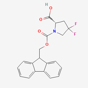 molecular formula C20H17F2NO4 B1600736 (2s)-Fmoc-4,4-二氟-吡咯烷-2-羧酸 CAS No. 203866-21-1