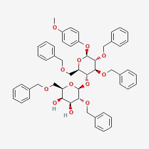molecular formula C54H58O12 B1600750 4-Methoxyphenyl 2,3,6-tri-O-benzyl-4-O-(2,6-di-O-benzyl-b-D-galactopyranosyl)-b-D-glucopyranoside CAS No. 358681-61-5