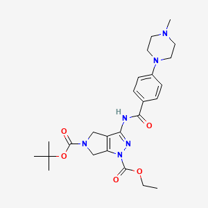 molecular formula C25H34N6O5 B1600793 5-tert-butyl 1-ethyl 3-(4-(4-methylpiperazin-1-yl)benzamido)pyrrolo[3,4-c]pyrazole-1,5(4H,6H)-dicarboxylate CAS No. 761443-69-0
