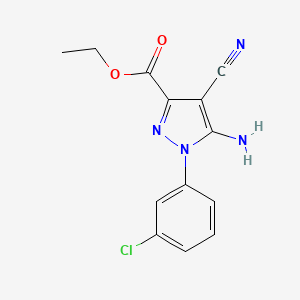 molecular formula C13H11ClN4O2 B1600868 Ethyl 5-amino-1-(3-chlorophenyl)-4-cyano-1H-pyrazole-3-carboxylate CAS No. 96734-87-1