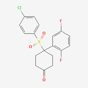molecular formula C18H15ClF2O3S B1600895 4-(4-Chlorophenylsulfonyl)-4-(2,5-difluorophenyl)cyclohexanone CAS No. 471903-20-5