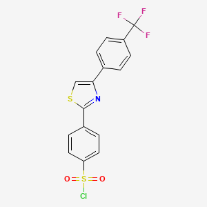 molecular formula C16H9ClF3NO2S2 B1600915 4-(4-(4-(Trifluoromethyl)phenyl)thiazol-2-yl)benzene-1-sulfonyl chloride CAS No. 446883-84-7