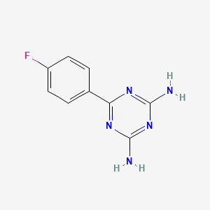 molecular formula C9H8FN5 B1600928 2,4-Diamino-6-(4-fluorophenyl)-1,3,5-triazine CAS No. 30530-44-0
