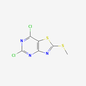 molecular formula C6H3Cl2N3S2 B1601030 5,7-二氯-2-(甲硫基)噻唑并[4,5-d]嘧啶 CAS No. 87789-35-3