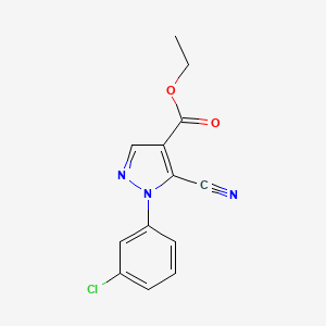 molecular formula C13H10ClN3O2 B1601065 ethyl 1-(3-chlorophenyl)-5-cyano-1H-pyrazole-4-carboxylate CAS No. 98476-16-5
