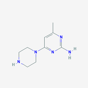 molecular formula C9H15N5 B1601071 4-Methyl-6-(piperazin-1-yl)pyrimidin-2-amine CAS No. 32705-71-8