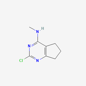 molecular formula C8H10ClN3 B1601108 2-Chloro-N-methyl-6,7-dihydro-5H-cyclopenta[d]pyrimidin-4-amine CAS No. 76780-98-8