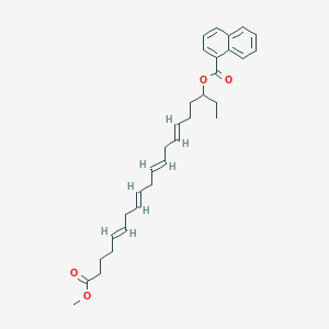 molecular formula C32H40O3 B160118 18-Naphthoyl-5,8,11,14-eicosatetraenoic acid methyl ester CAS No. 133983-27-4