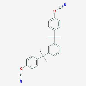 molecular formula C26H24N2O2 B160123 Cyanic acid, 1,3-phenylenebis[(1-methylethylidene)-4,1-phenylene] ester CAS No. 127667-44-1