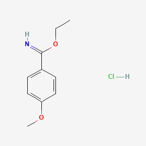 molecular formula C10H14ClNO2 B1601236 Ethyl 4-methoxybenzimidate hydrochloride CAS No. 54998-29-7