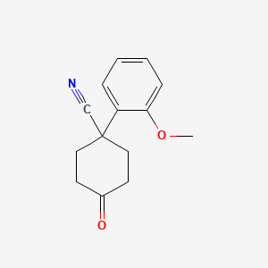 molecular formula C14H15NO2 B1601289 1-(2-Methoxyphenyl)-4-oxocyclohexanecarbonitrile CAS No. 58379-06-9
