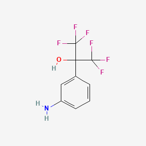 molecular formula C9H7F6NO B1601295 2-(3-Aminophenyl)-1,1,1,3,3,3-hexafluoropropan-2-ol CAS No. 2402-67-7