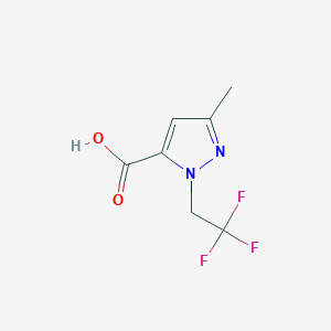 molecular formula C7H7F3N2O2 B1601297 3-甲基-1-(2,2,2-三氟乙基)-1H-吡唑-5-羧酸 CAS No. 89239-83-8