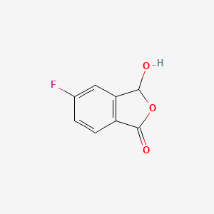 molecular formula C8H5FO3 B1601306 1(3H)-Isobenzofuranone, 5-fluoro-3-hydroxy- CAS No. 105398-57-0
