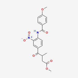 B1601318 Methyl 4-(4-(4-methoxybenzamido)-3-nitrophenyl)-3-methyl-4-oxobutanoate CAS No. 74149-72-7