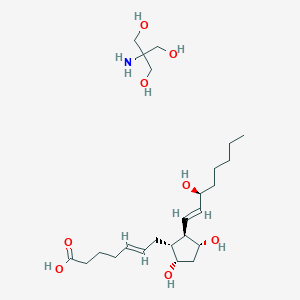 molecular formula C24H45NO8 B160135 2-Amino-2-(hydroxymethyl)propane-1,3-diol;(E)-7-[(1R,2R,3R,5S)-3,5-dihydroxy-2-[(E,3S)-3-hydroxyoct-1-enyl]cyclopentyl]hept-5-enoic acid CAS No. 330796-56-0
