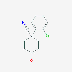 molecular formula C13H12ClNO B1601369 1-(2-Chlorophenyl)-4-oxocyclohexanecarbonitrile CAS No. 65618-88-4