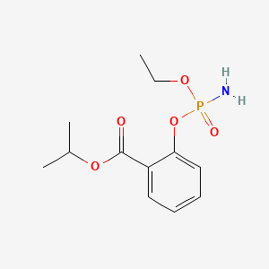 molecular formula C12H18NO5P B1601421 2-((氨基乙氧基膦酰基)氧基)苯甲酸异丙酯 CAS No. 31120-83-9