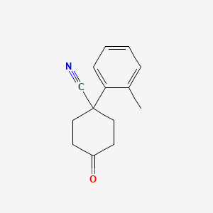 molecular formula C14H15NO B1601475 4-Oxo-1-(o-tolyl)cyclohexanecarbonitrile CAS No. 65619-09-2