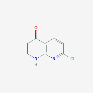 molecular formula C8H7ClN2O B1601478 7-氯-2,3-二氢-1,8-萘啶-4(1H)-酮 CAS No. 76629-10-2