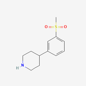 molecular formula C12H17NO2S B1601496 4-(3-(Methylsulfonyl)phenyl)piperidine CAS No. 346688-72-0