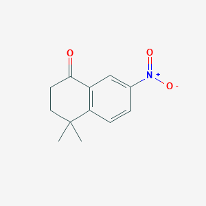 molecular formula C12H13NO3 B1601517 4,4-Dimethyl-7-nitro-3,4-dihydronaphthalen-1(2H)-one CAS No. 33209-71-1