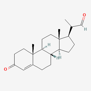 molecular formula C22H32O2 B1601547 孕-4-烯-20-甲醛，3-氧代- CAS No. 24254-01-1