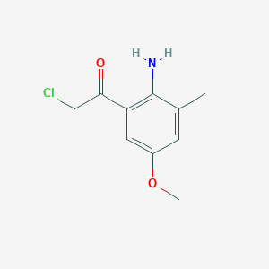 molecular formula C10H12ClNO2 B1601602 1-(2-Amino-5-methoxy-3-methylphenyl)-2-chloroethanone CAS No. 74798-63-3