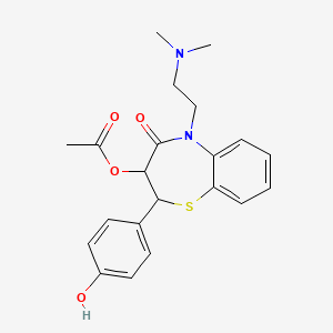 molecular formula C21H24N2O4S B1601746 [5-[2-(Dimethylamino)ethyl]-2-(4-hydroxyphenyl)-4-oxo-2,3-dihydro-1,5-benzothiazepin-3-yl] acetate CAS No. 84903-78-6