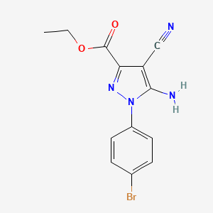 molecular formula C13H11BrN4O2 B1601757 5-氨基-1-(4-溴苯基)-4-氰基-1H-吡唑-3-甲酸乙酯 CAS No. 96723-27-2