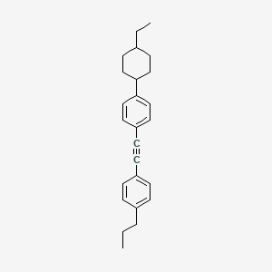molecular formula C25H30 B1601792 Benzene, 1-[[4-(trans-4-ethylcyclohexyl)phenyl]ethynyl]-4-propyl- CAS No. 100558-65-4