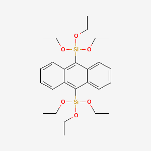 molecular formula C26H38O6Si2 B1601829 Silane, 9,10-anthracenediylbis[triethoxy- CAS No. 132877-71-5