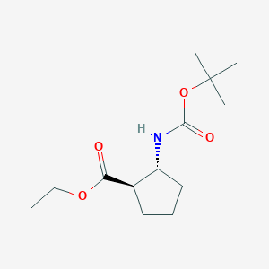 molecular formula C13H23NO4 B1601832 (1R,2R)-Ethyl 2-((tert-butoxycarbonyl)amino)cyclopentanecarboxylate CAS No. 245115-20-2