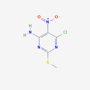 molecular formula C5H5ClN4O2S B1601926 6-氯-2-(甲硫基)-5-硝基嘧啶-4-胺 CAS No. 38136-96-8