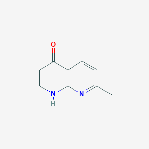 molecular formula C9H10N2O B1601960 7-Methyl-2,3-dihydro-1,8-naphthyridin-4(1H)-one CAS No. 55469-90-4