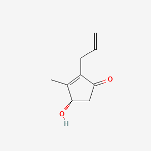 molecular formula C9H12O2 B1601963 2-Cyclopenten-1-one, 4-hydroxy-3-methyl-2-(2-propenyl)-, (S)- CAS No. 22373-75-7