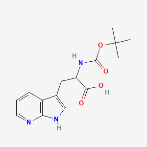 molecular formula C15H19N3O4 B1602021 2-((tert-Butoxycarbonyl)amino)-3-(1H-pyrrolo[2,3-b]pyridin-3-yl)propanoic acid CAS No. 129423-33-2