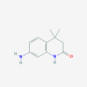 molecular formula C11H14N2O B1602102 7-amino-4,4-dimethyl-3,4-dihydroquinolin-2(1H)-one CAS No. 125089-59-0