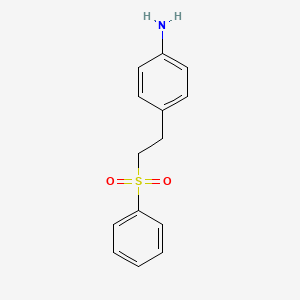 molecular formula C14H15NO2S B1602128 4-[2-(Benzenesulfonyl)ethyl]aniline CAS No. 148960-51-4