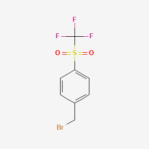 molecular formula C8H6BrF3O2S B1602138 Benzene, 1-(bromomethyl)-4-[(trifluoromethyl)sulfonyl]- CAS No. 118089-89-7