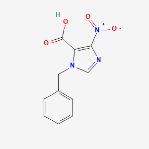molecular formula C11H9N3O4 B1602245 4-Nitro-1-(phenylmethyl)-1H-imidazole-5-carboxylic acid CAS No. 82228-58-8